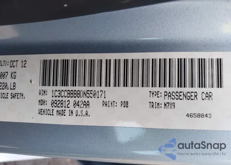 2013 Chrysler 200 Touring z USA, uszkodzony, nr VIN 1C3CCBBB8DN550171